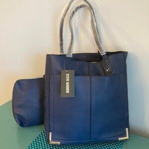 Steve Madden NWT 2 Pc. Set ~ Navy Shoulder Bag with Matching Zipper Pouch